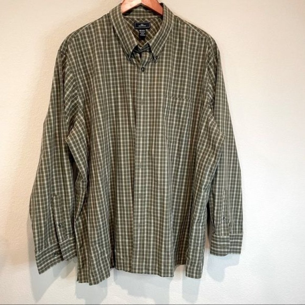 Dockers Olive Green Plaid LS Button Down